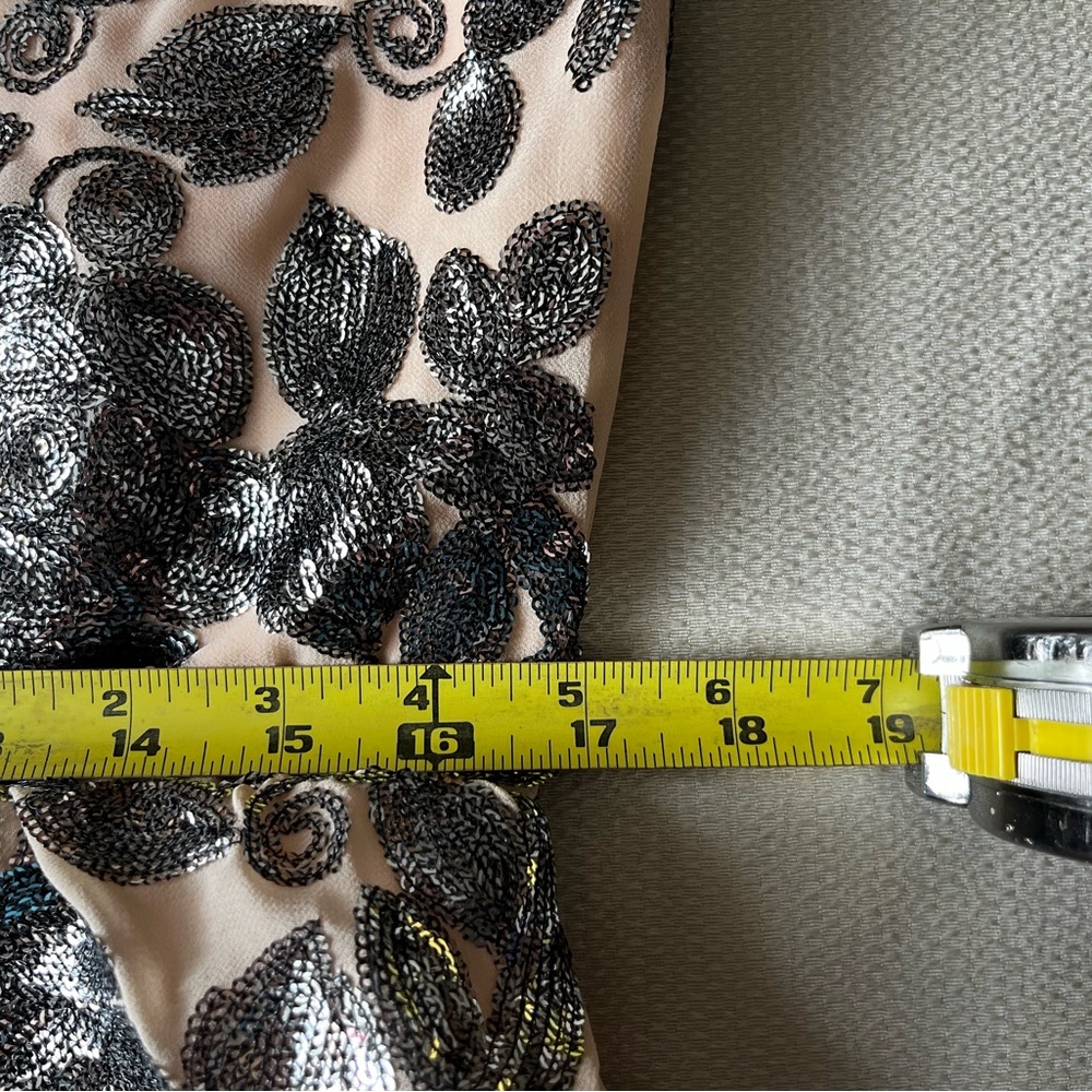 NWT Chaps Blush/Metallic Soutache Embroidered Evening Dress 14 Glam Prom Wedding - Picture 8 of 8